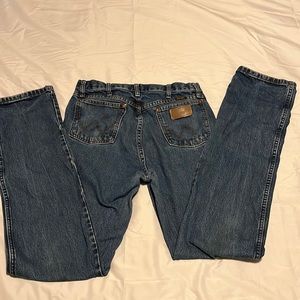 Men’s Wranglers 36” inseam dark wash